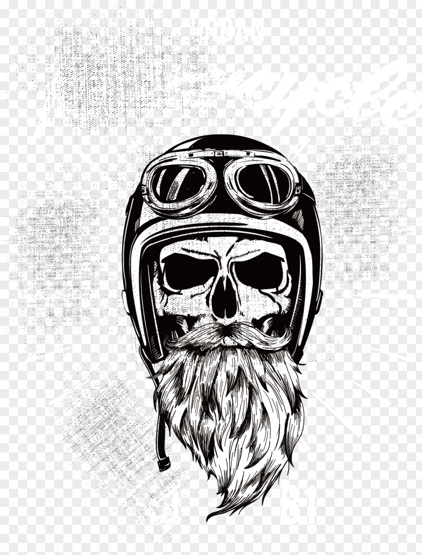 Cartoon Skull Vector T-shirt Motorcycle Helmet PNG