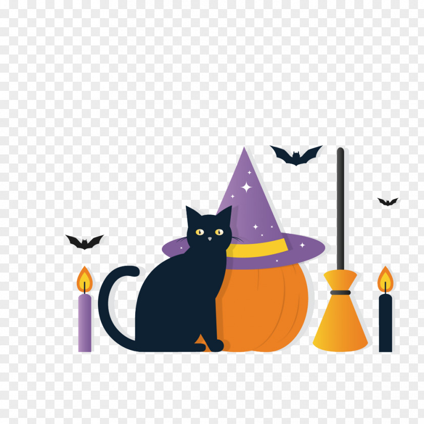 Halloween Background Cat Vector Graphics Clip Art Image PNG