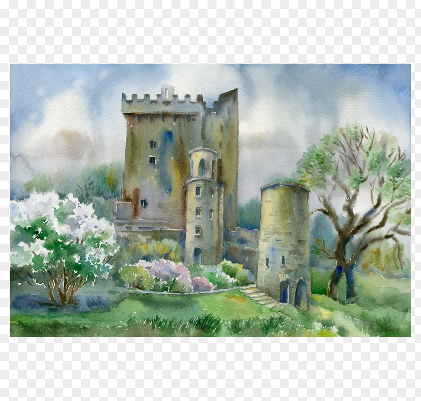 Painting Blarney Castle Kinsale Watercolor PNG