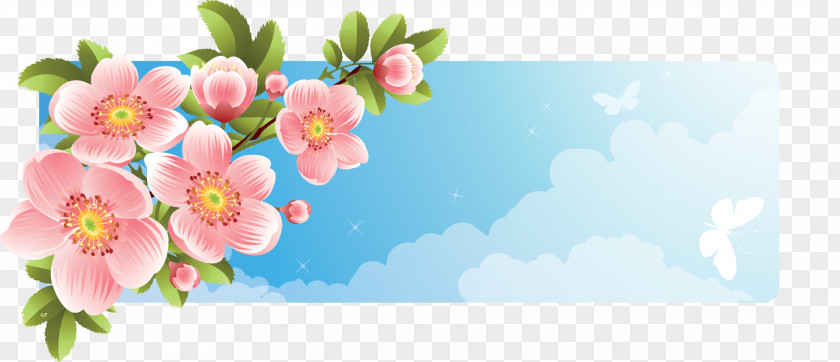 Floral Banner Flower PNG