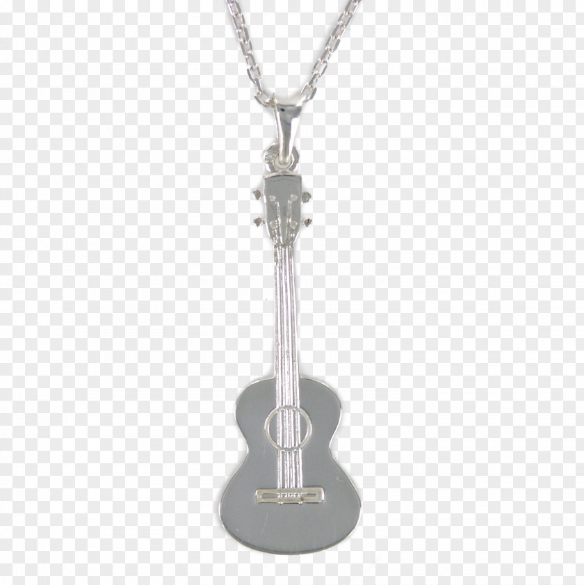 Guitar Locket Body Jewellery Silver Necklace PNG