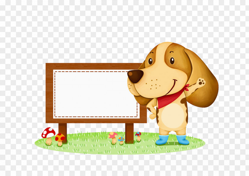 Puppy Text Box Beagle Cartoon Illustration PNG