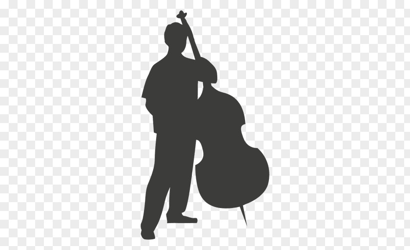 Bass Silhouette Musician Guitar Double PNG