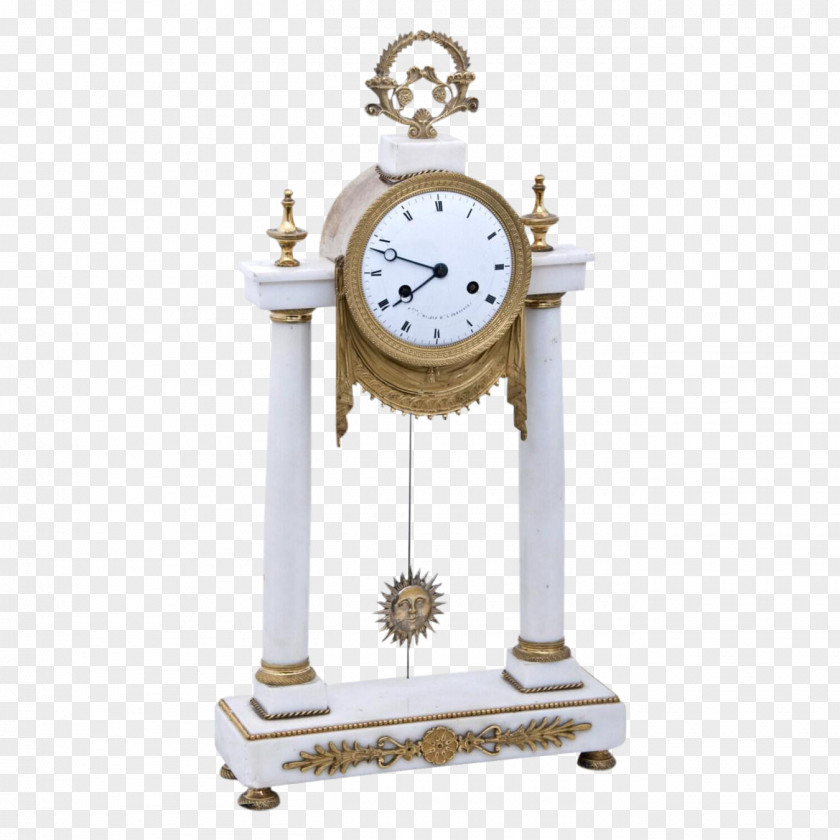 Clock French Empire Mantel Fireplace Antique PNG