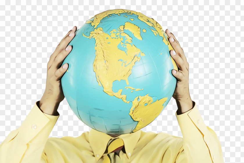 Gesture Hand Globe Yellow Earth World Planet PNG