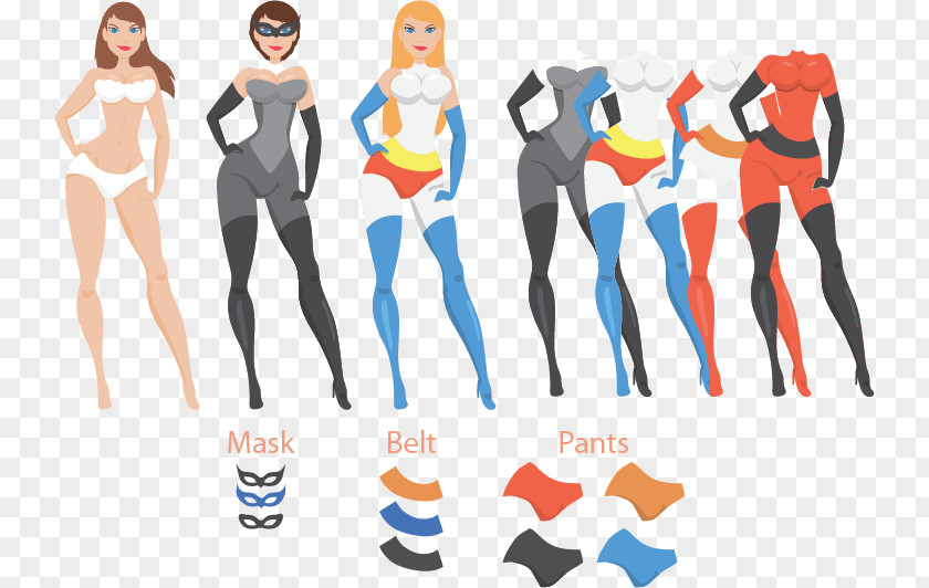 Swimmer Men And Women Vector 4 People Superman Superhero Illustration PNG