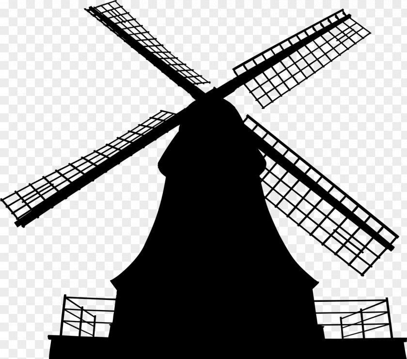 Windmill Silhouette Wind Power PNG