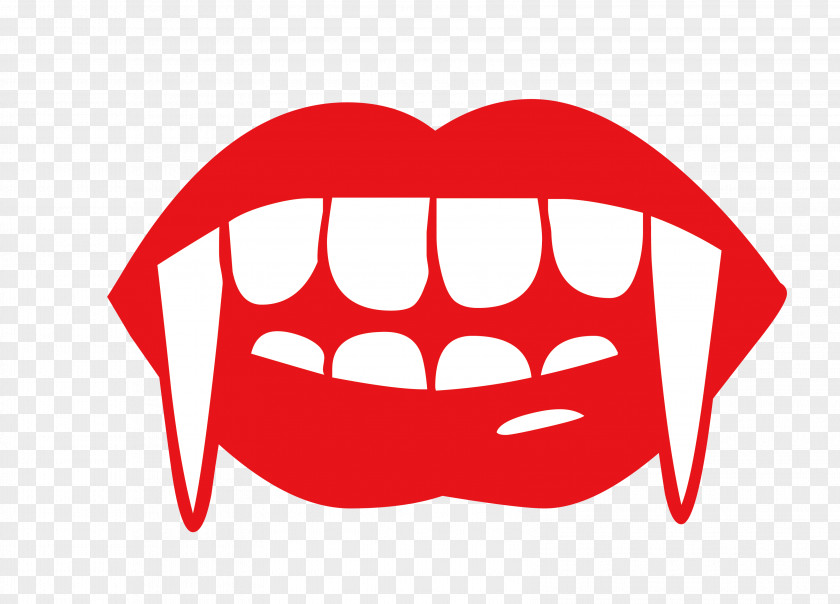Halloween Horror Lips Fang Vampire Tooth Clip Art PNG