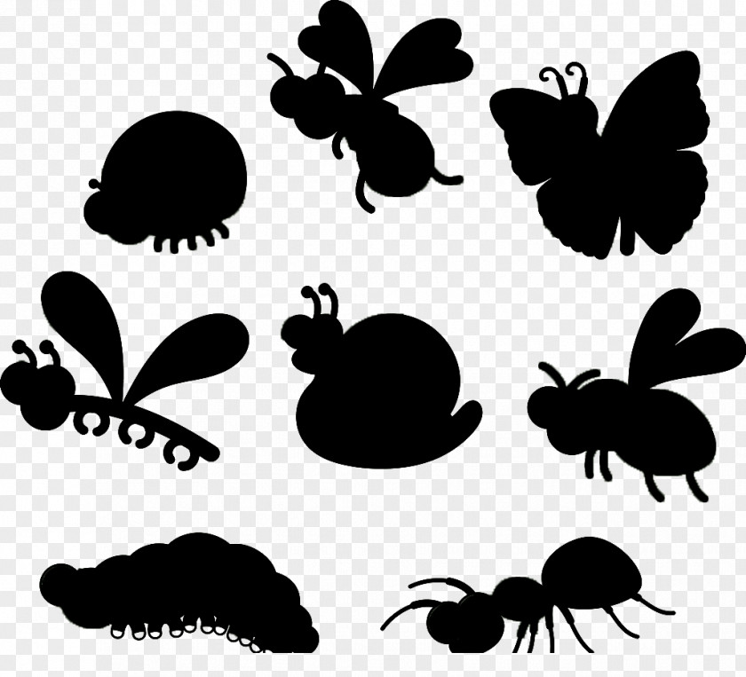 Insects Black Silhouettes Insect Trivia Silhouette Clip Art PNG