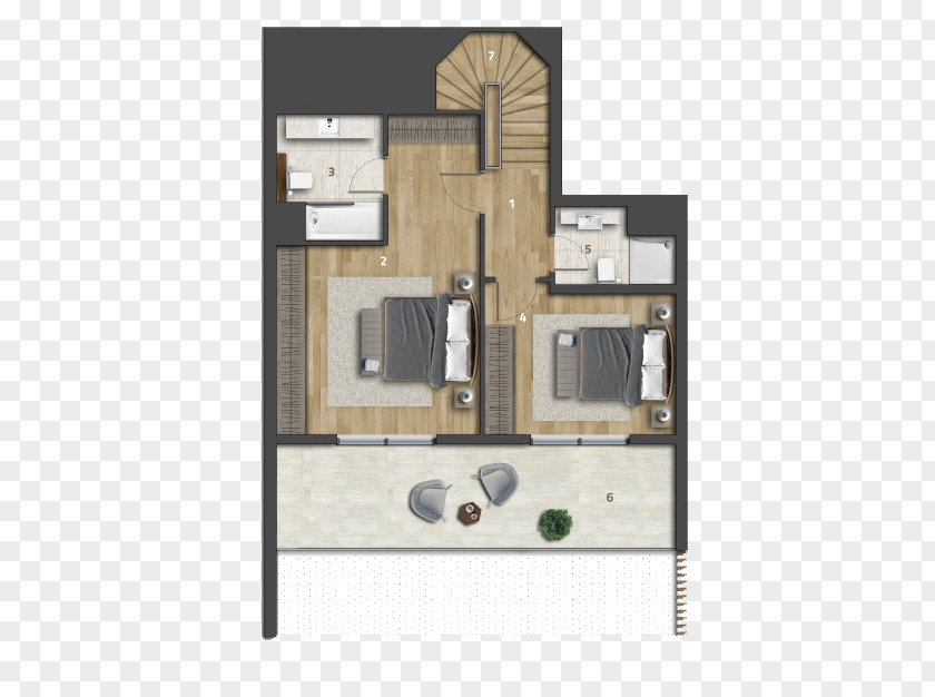 Koy Floor Plan House Terrace Bedroom PNG