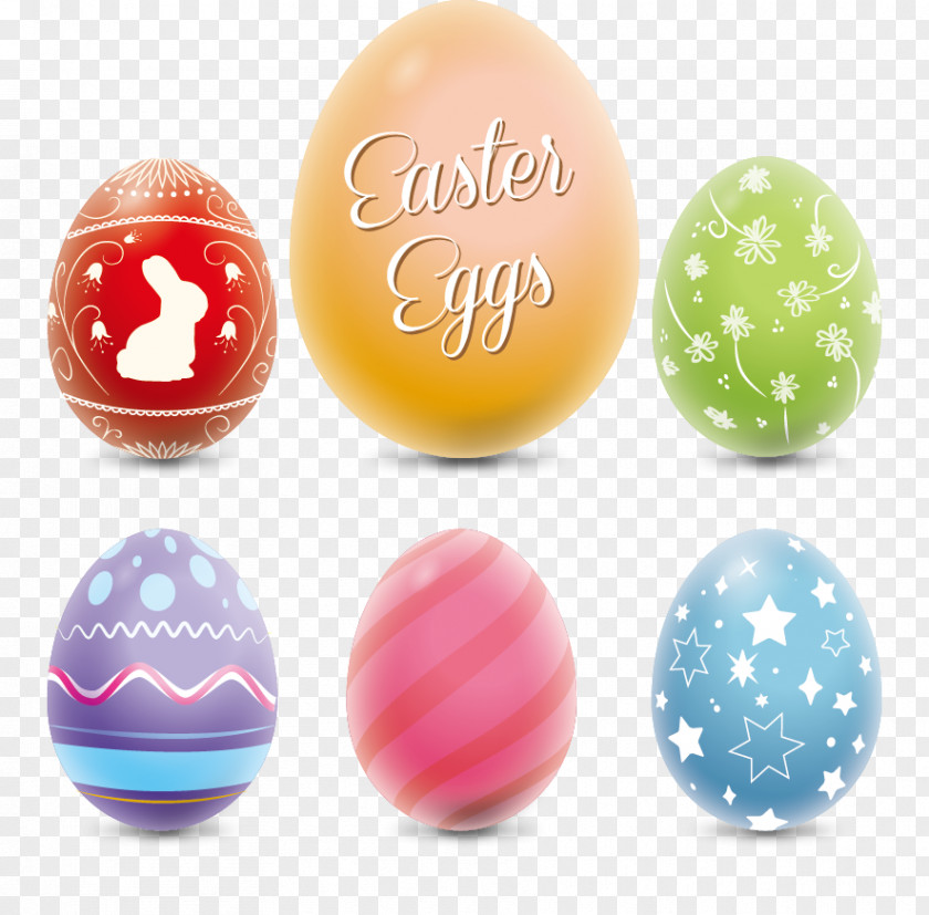 Vector Colorful Easter Eggs Bunny Red Egg PNG