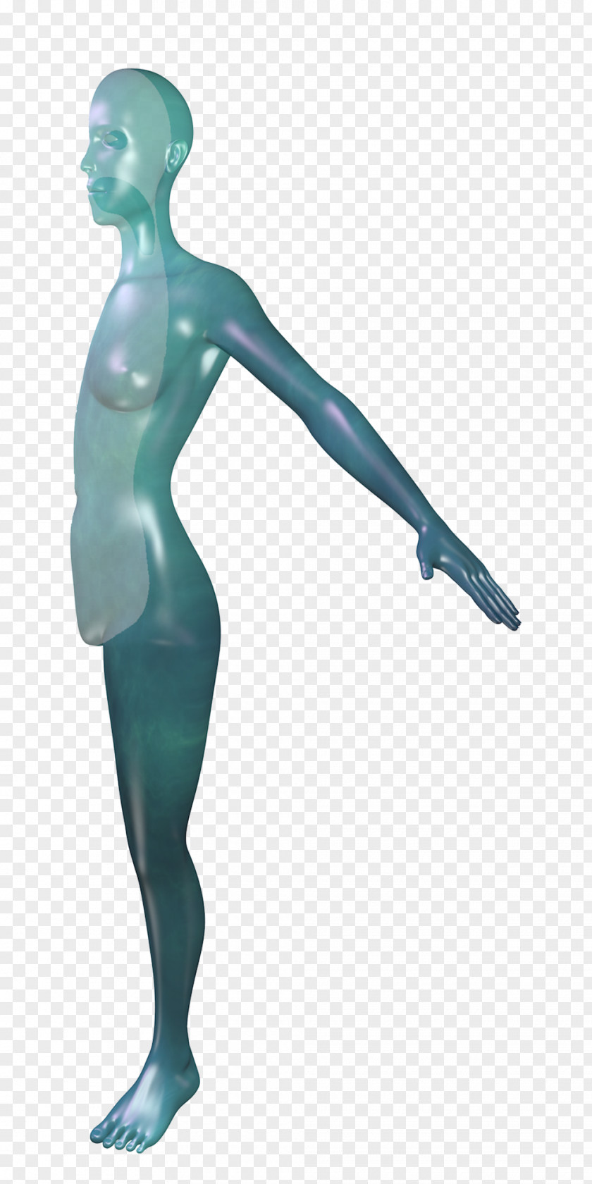 Through The Heart Of Cold Water Beads Teal Turquoise Mannequin Figurine Joint PNG