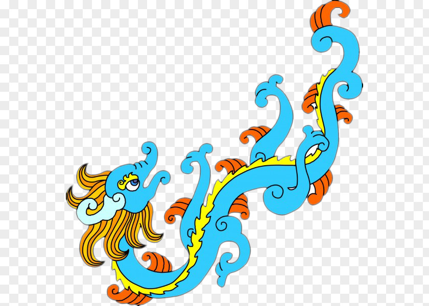 Blue Dragon Creative Chinese Motif Art Clip PNG
