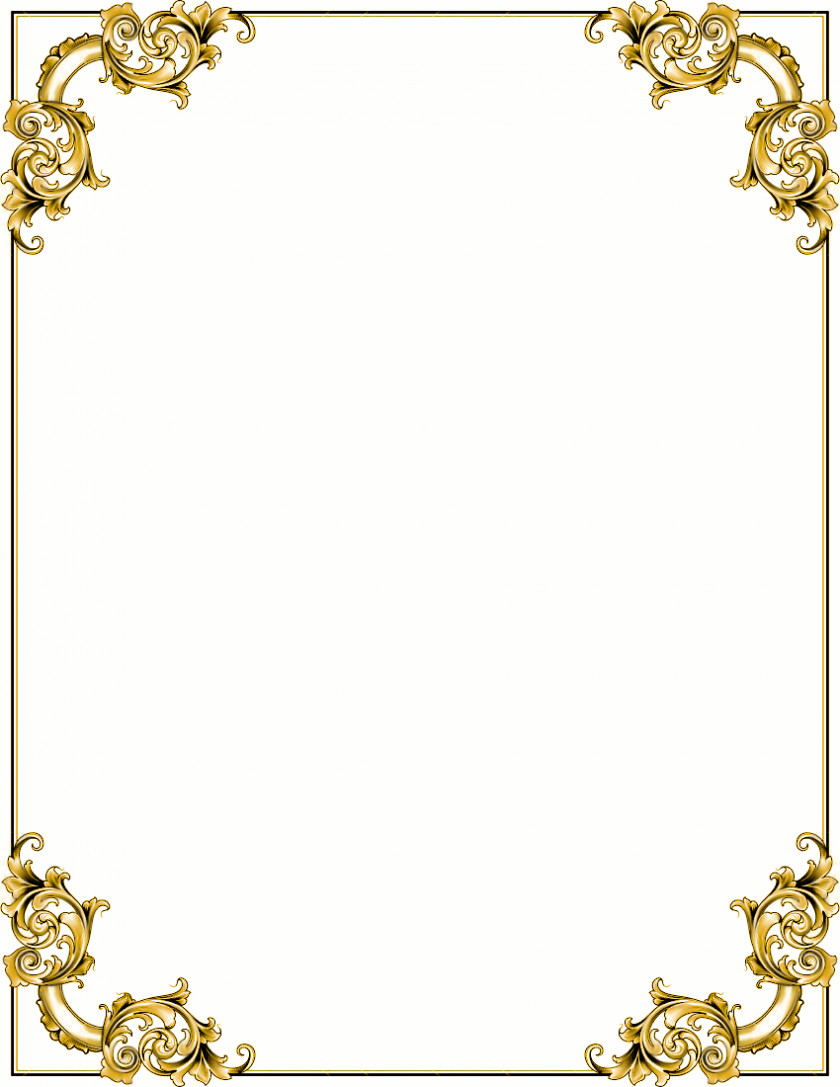 Cross Borders Cliparts Baroque Ornament Gold Picture Frame Clip Art PNG