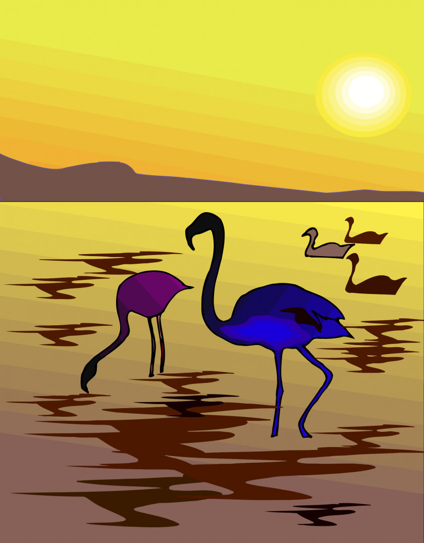 Flamingo Desktop Wallpaper Sunset Clip Art PNG