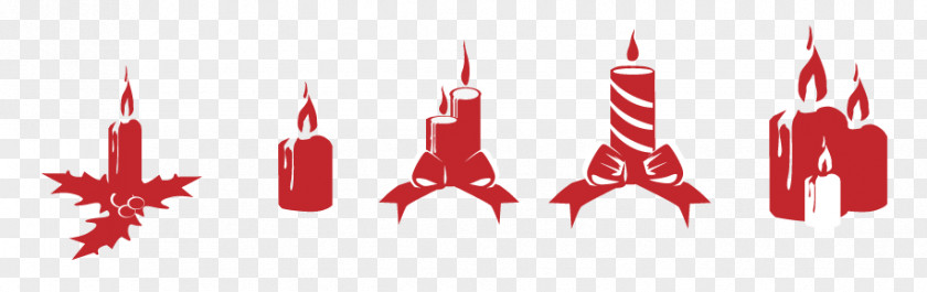 Red Christmas Candle Tree Silhouette PNG