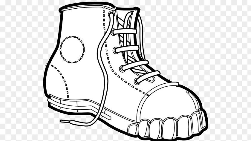 Black And White Line Art Clothing Boot Clip PNG