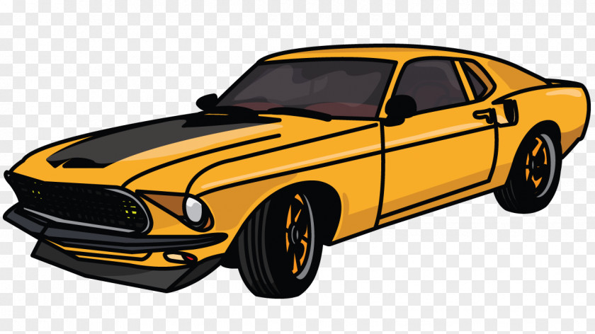 Cartoon Car Shelby Mustang Boss 302 429 Ford Mach 1 PNG