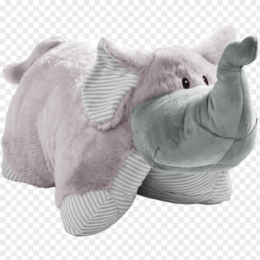 Pillow Pets Nutty Elephant Grey Blue Trunk Pee Wees Stuffed Animal Animals & Cuddly Toys 46cm (Grey/Blue) PNG