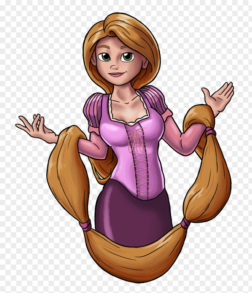 Rapunzel Hair Finger Cartoon Figurine Character PNG