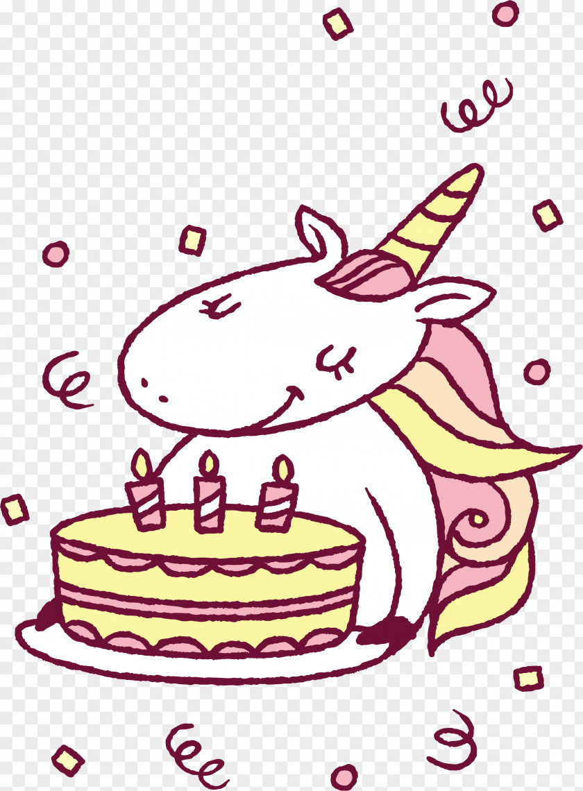 A Lovely Birthday Unicorn Greeting Card PNG