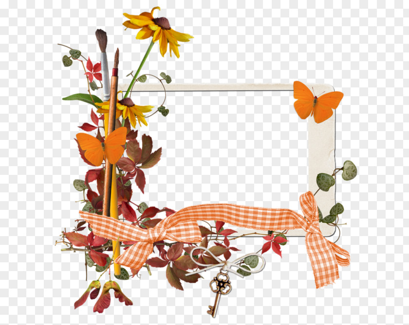Autumn Frame Floral Design PNG