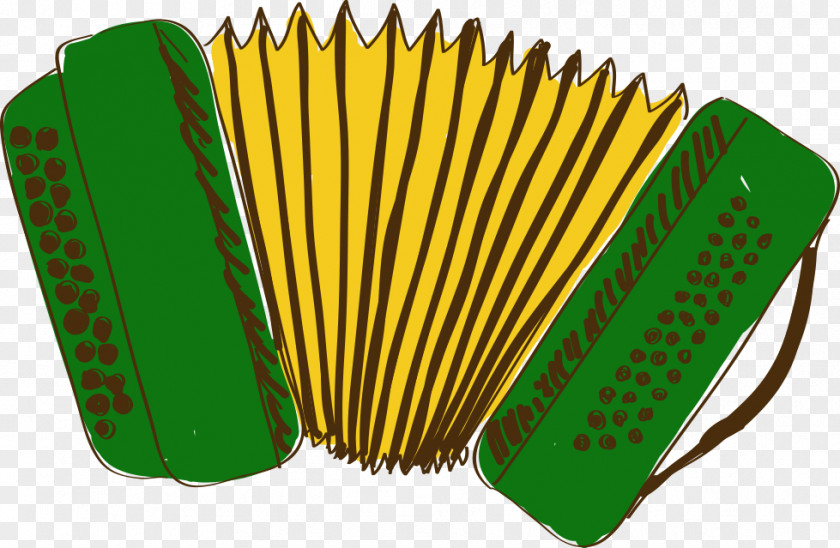 Hand-painted Cartoon Accordion Diatonic Button Drawing PNG