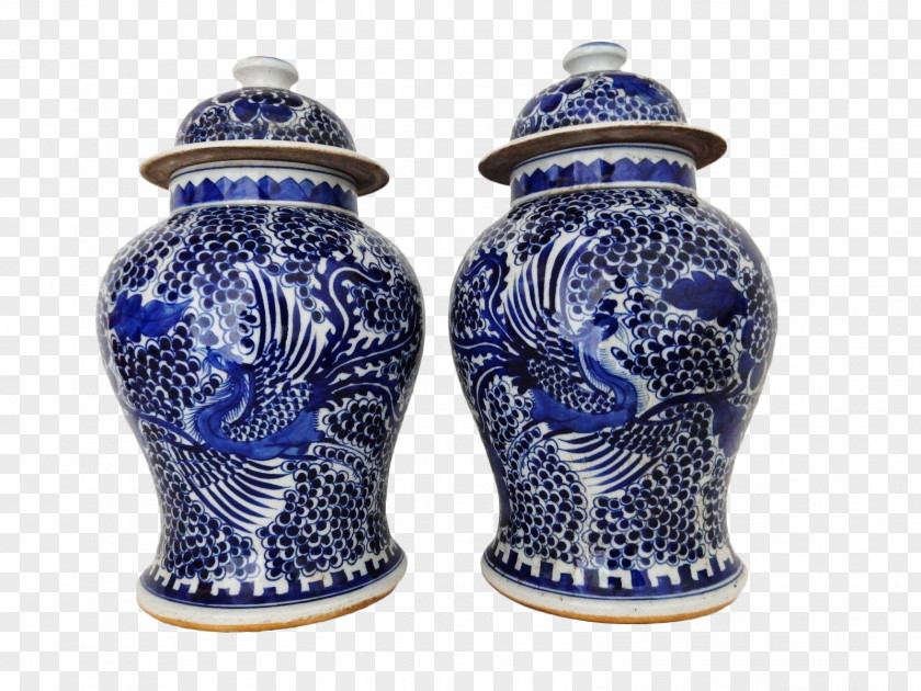 Blue And White Porcelain Ceramic Pottery Vase Cobalt PNG
