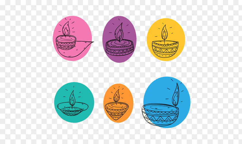 Hand-painted Decorative Candle Line Drawing Figure Collection Clip Art PNG