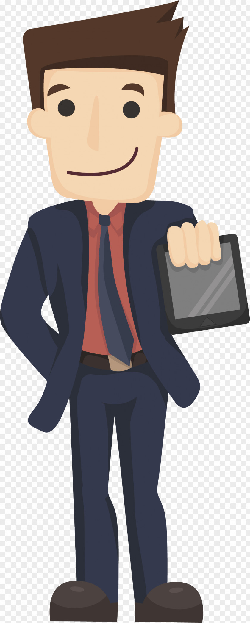 Someone Who Is Using A Cell Phone Businessperson Cartoon Illustration PNG