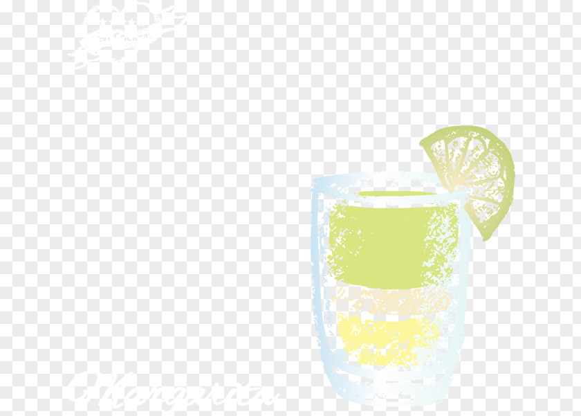 Vector Painted Lemon Drink Glass Yellow PNG