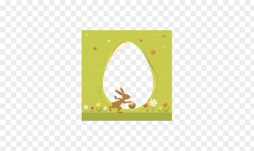 Cute Rabbit Decorated Easter Border Bunny Egg Hunt Leporids Illustration PNG