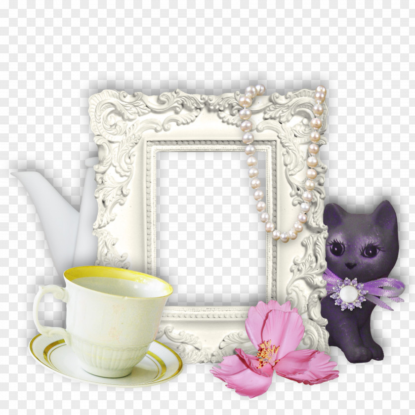 Glass Cat Wooden Frame Coffee Cup Picture Frames PNG