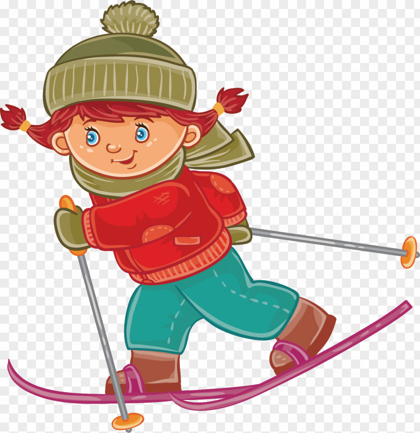Skiing In Winter Royalty-free Illustration PNG