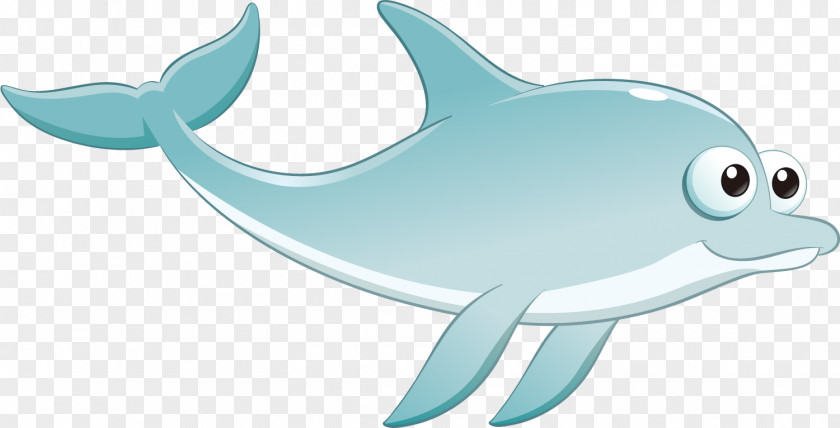 Cartoon Blue Dolphin Common Bottlenose Clip Art PNG