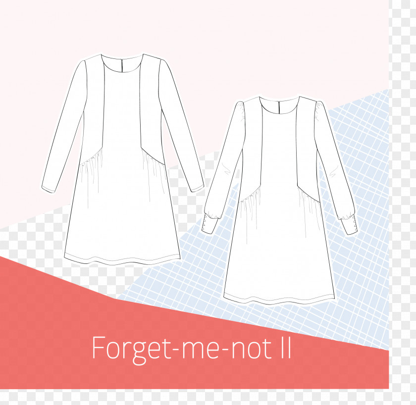 For Get Me Not Sleeve Shoulder Dress Collar Pattern PNG