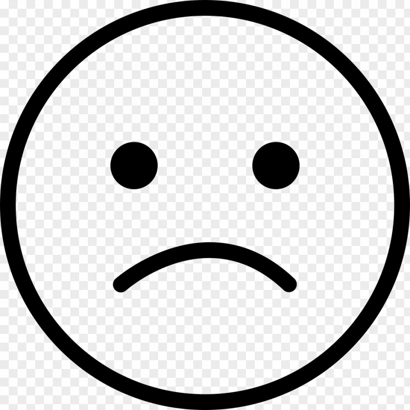 Sad Smiley Emoticon Black And White Clip Art PNG