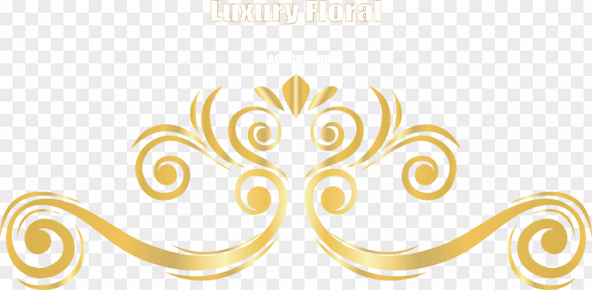 Vector Hand-painted Decorative Gold Lace Euclidean PNG