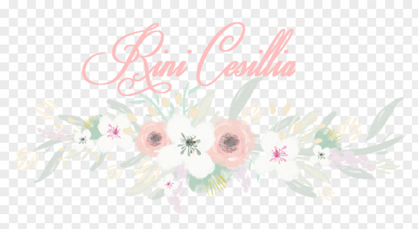 Design Floral Calligraphy Cut Flowers PNG