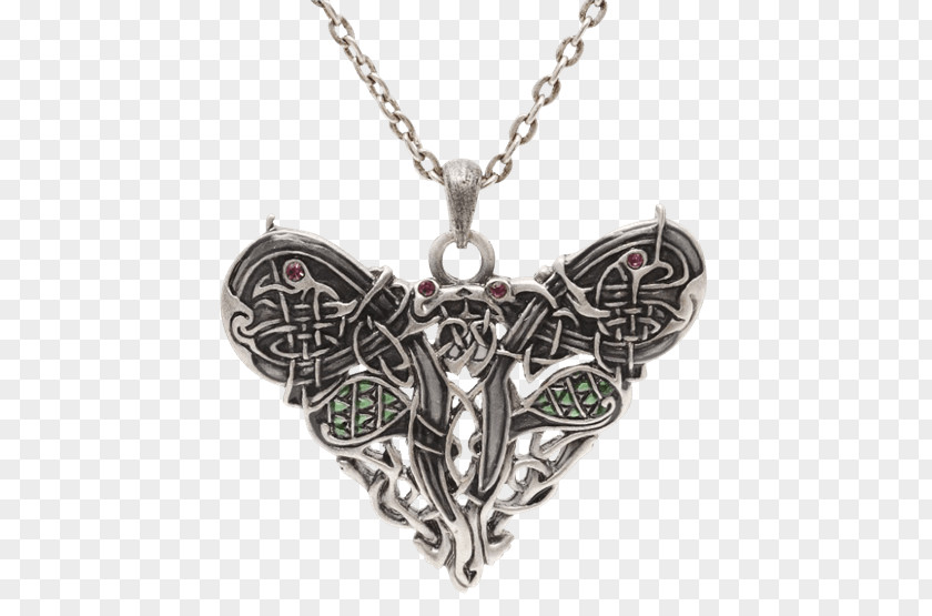 Celtic Dragon Locket Necklace Jewellery Charms & Pendants Pewter PNG