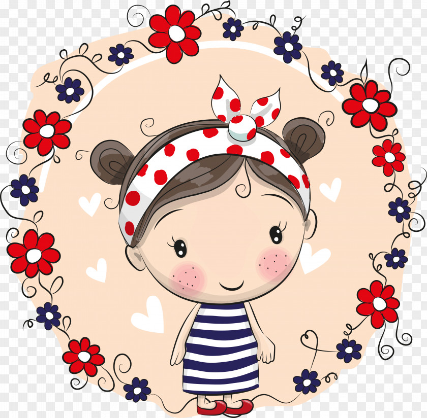 Korean Girls Cartoon Drawing Illustration PNG