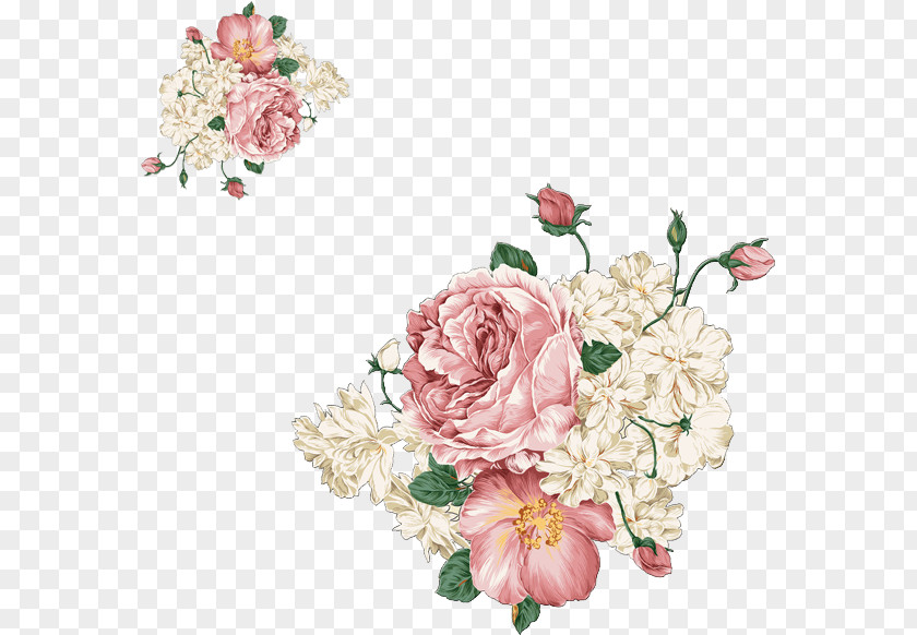 Satin Flowers Clipart Moutan Peony Garden Roses Clip Art Watercolor Painting PNG