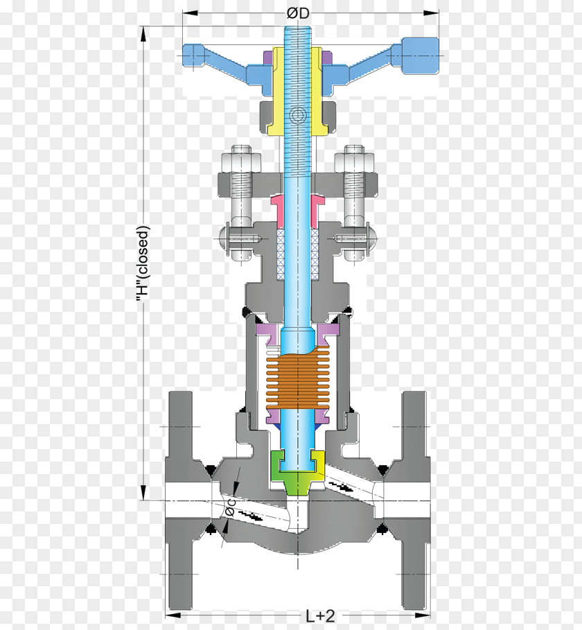 Seal Globe Valve Forging Metal Bellows PNG