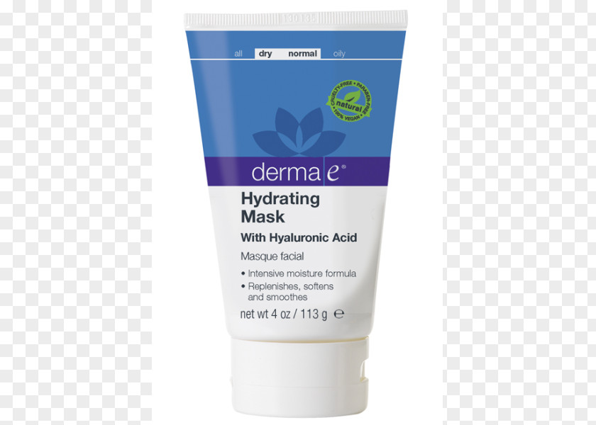 Mask Cream Lotion DERMA E Hydrating With Hyaluronic Acid PNG