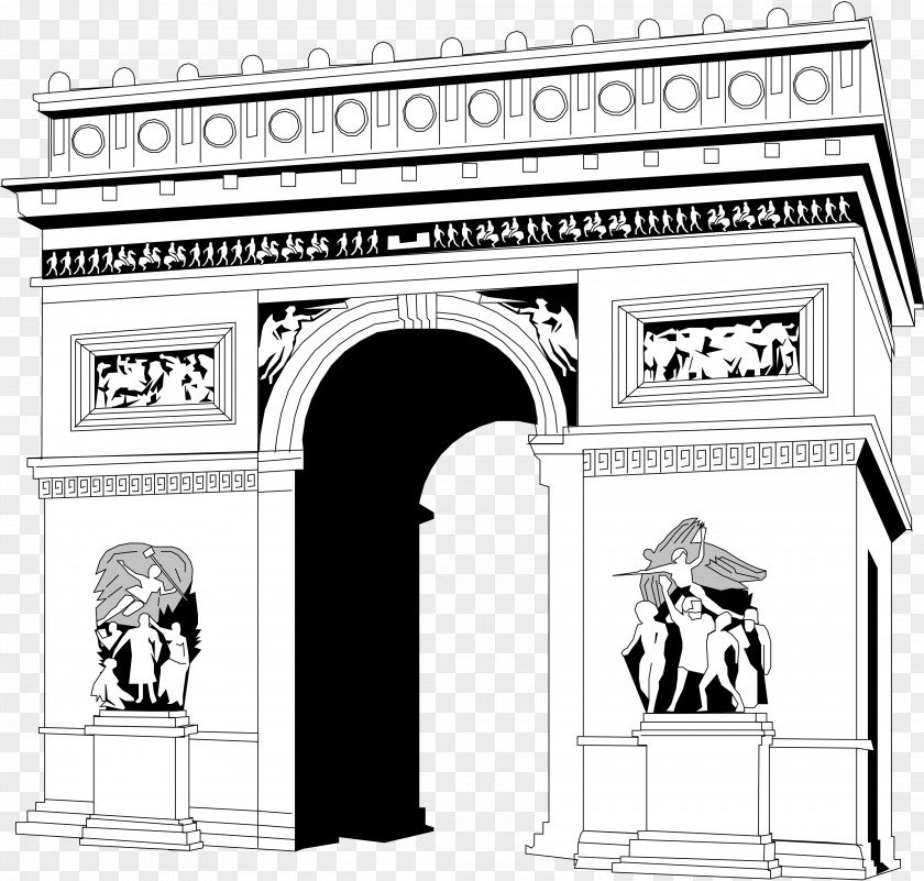 Arc De Triomphe Drawing Easy Urban Sketching Clip Art Vector Graphics Illustration PNG