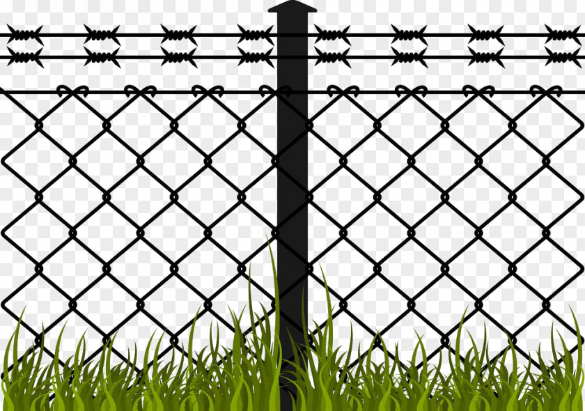 Hand Painted Barbed Wire Fence Chain-link Fencing PNG