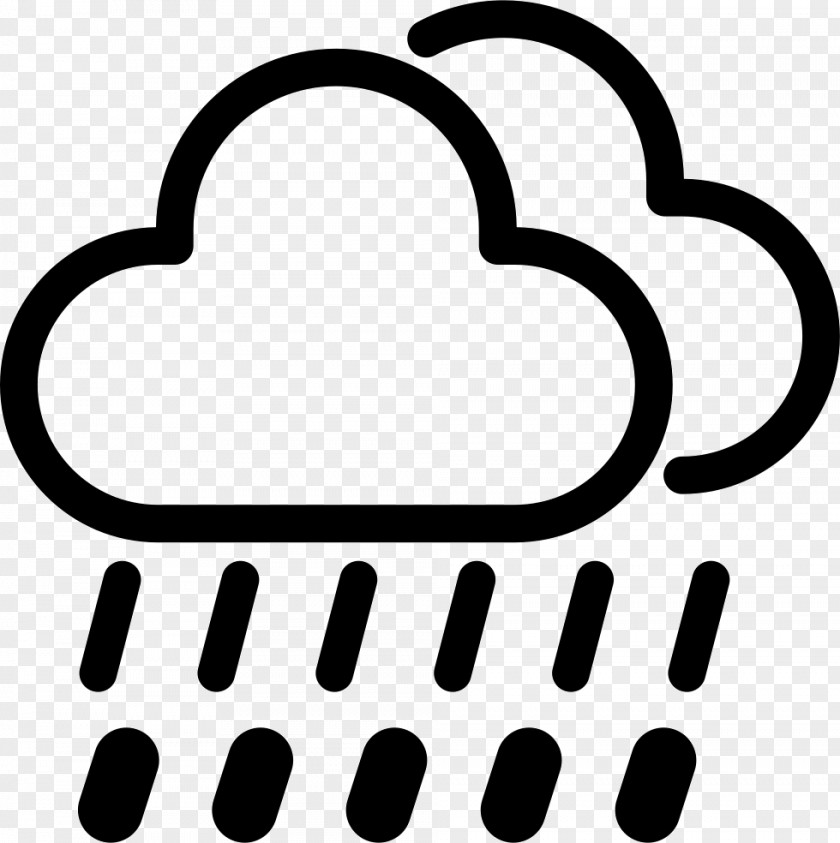 Heavy Rain Black And White Monochrome Clip Art PNG