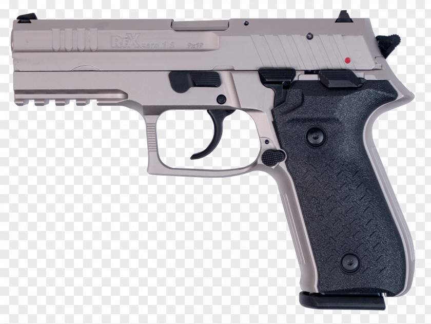 Rex Zero 1 9×19mm Parabellum Firearm Semi-automatic Pistol Nickel PNG