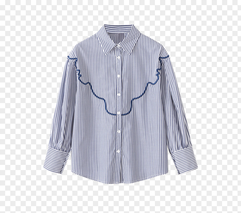 Embroidered Strips Dress Shirt T-shirt Blouse Sleeve PNG