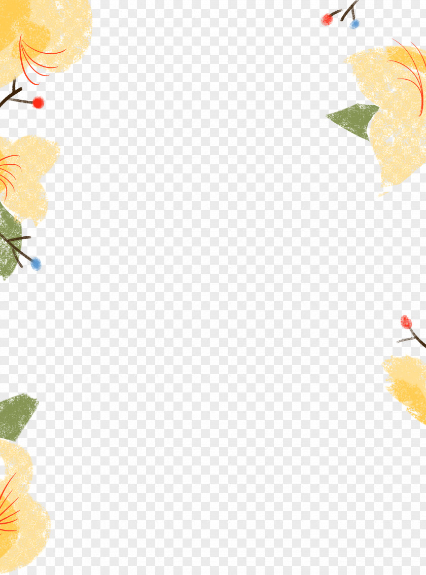 Yellow Watercolor Flower Border Texture PNG watercolor flower border texture clipart PNG